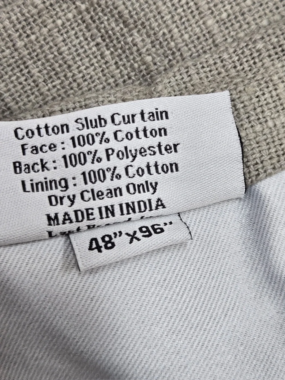 NWT QUINCE Set Of 2 48x96 Cotton Slub Blackout Curtains Grey 0833